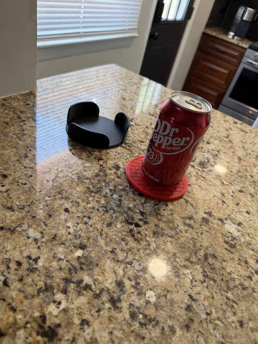 Red and black brick-pattern 3D printed coaster