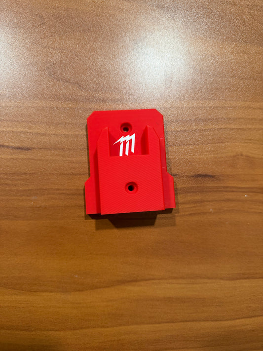 Tool Holder for M18 Compatible Milwaukee Tools – 3D Printed Wall or Bench Mount, Custom Text & Logo