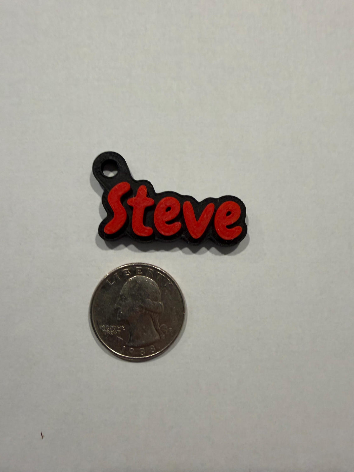 Name keychain color options laid out flat
